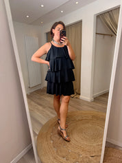 Sophie Black Ruffle Dress