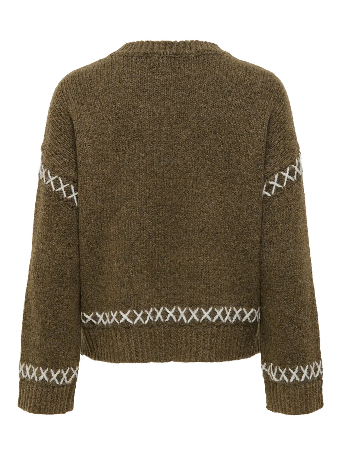 Amanda Brown Contrast Stitch Knit Pullover