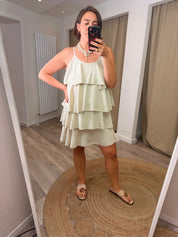 Sophie Beige Ruffle Dress