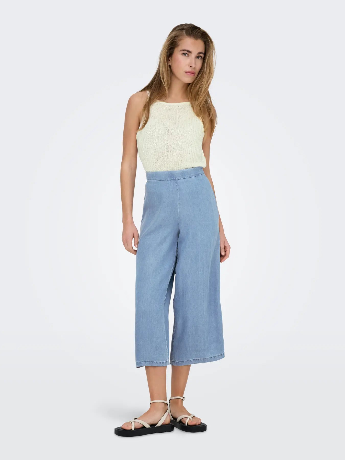 Miami Cream Knit High Neck Vest