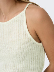 Miami Cream Knit High Neck Vest