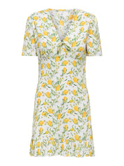 Molly Lemon Print Mini Dress