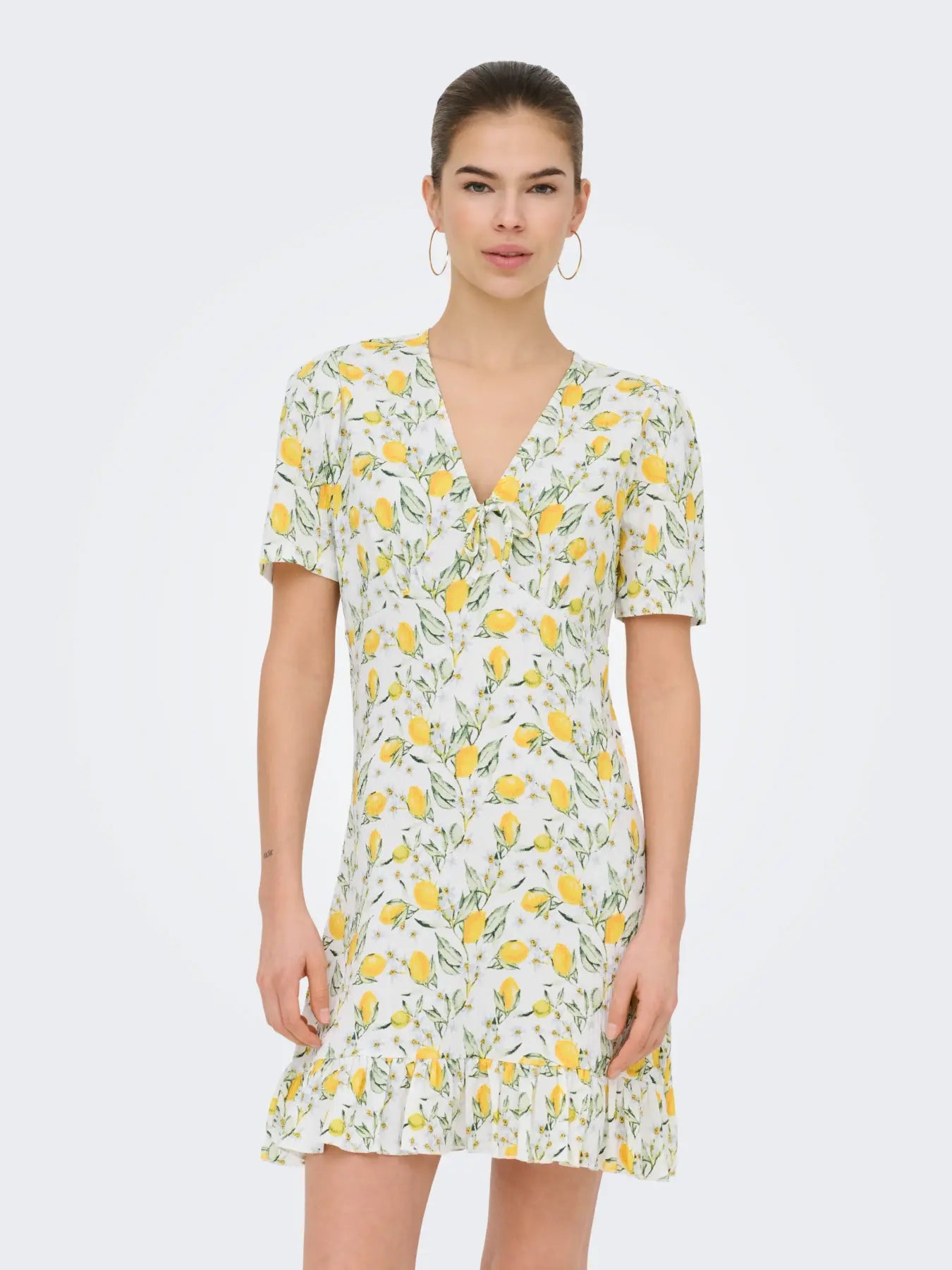 Molly Lemon Print Mini Dress