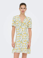 Molly Lemon Print Mini Dress