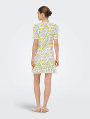 Molly Lemon Print Mini Dress