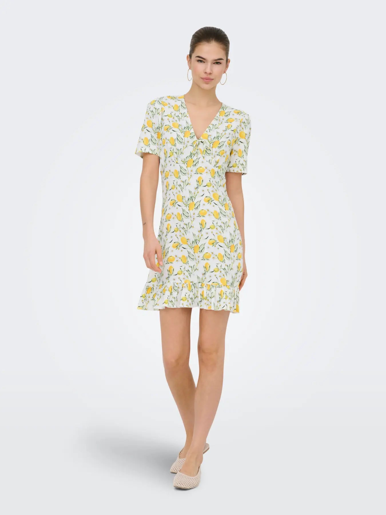 Molly Lemon Print Mini Dress