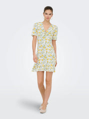 Molly Lemon Print Mini Dress