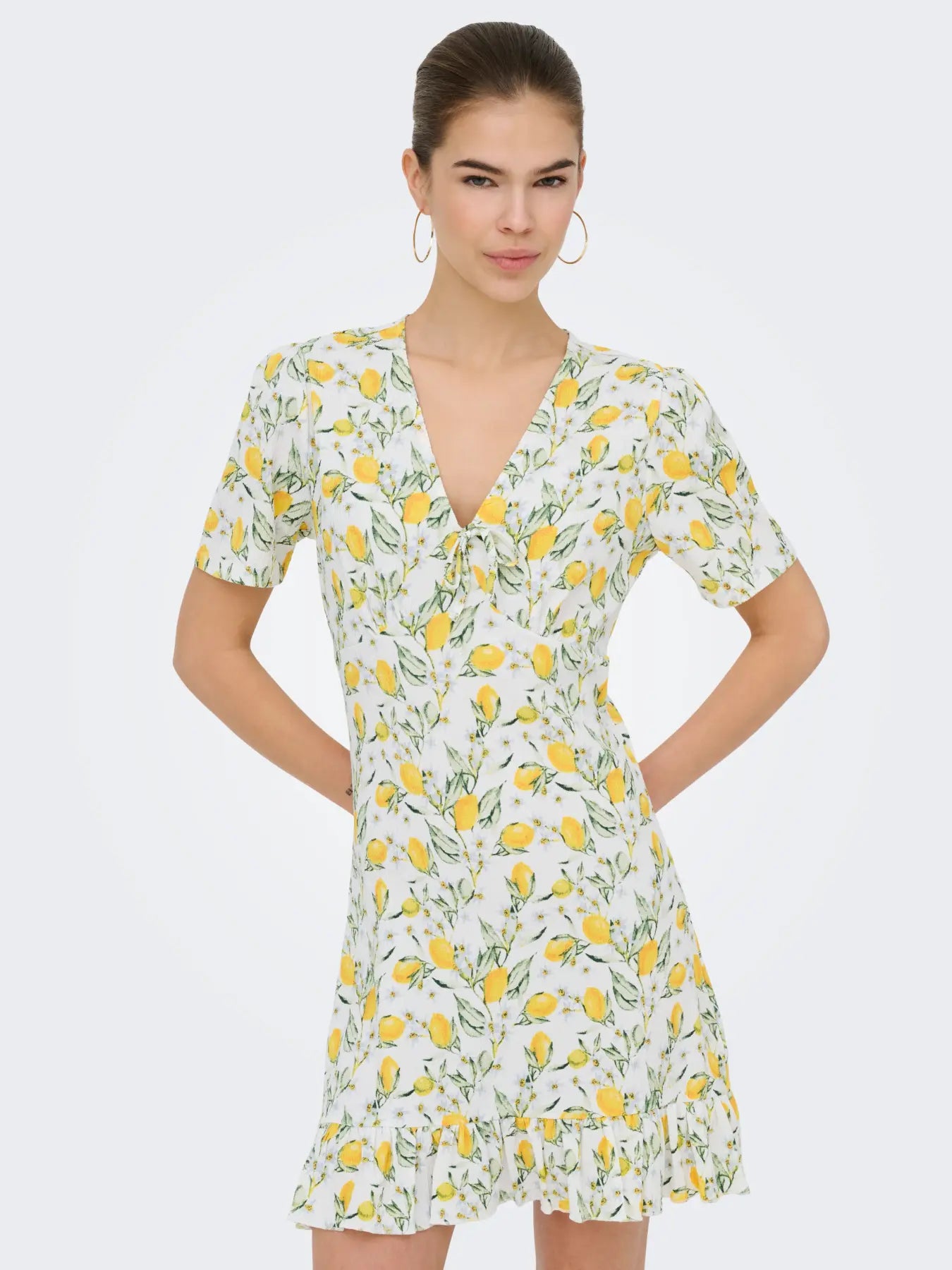 Molly Lemon Print Mini Dress