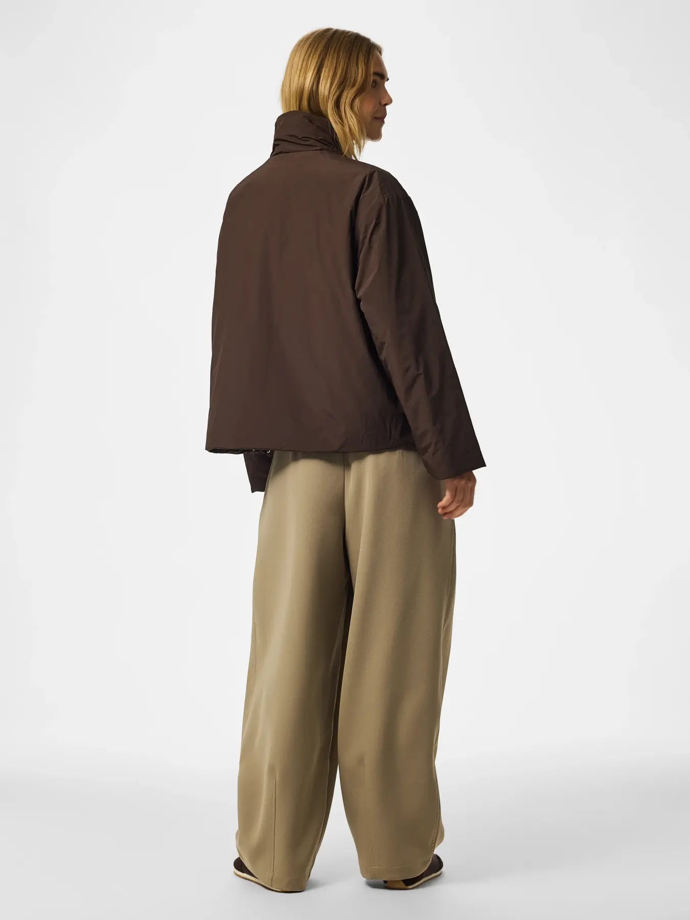 Sif Funnel Neck Bomber Jacket Brown