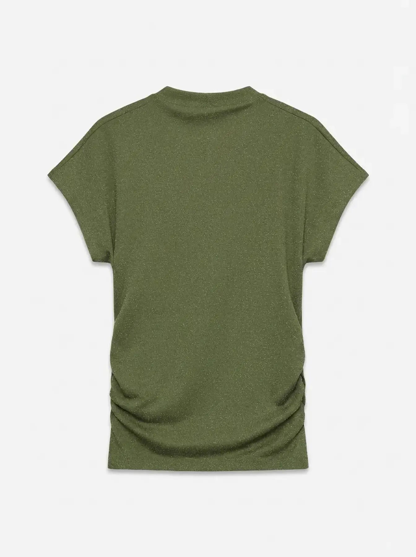 Kanva Cap Sleeve Rouching Top Green