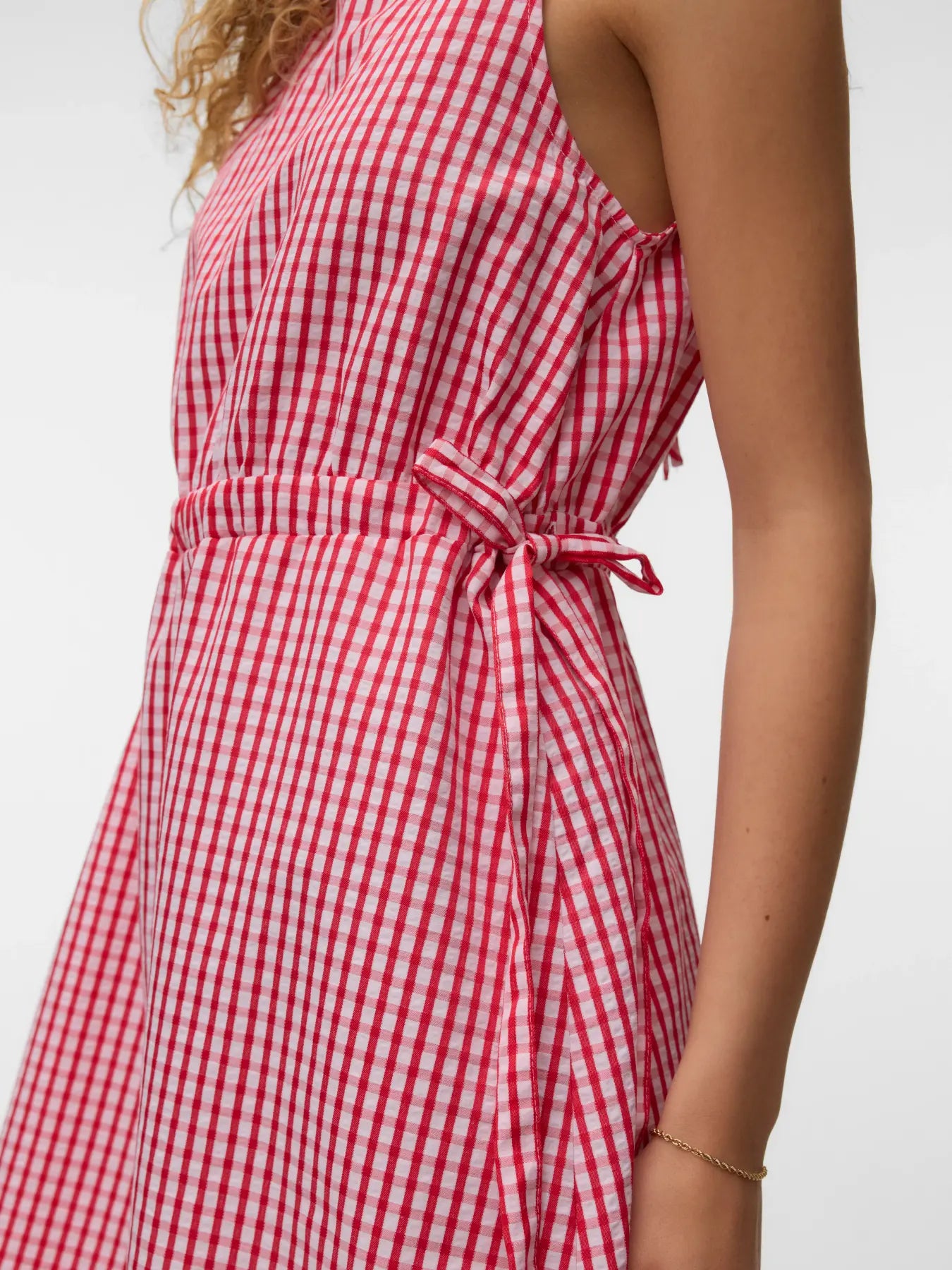 Camilla Red Gingham Tie Mini Dress