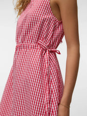 Camilla Red Gingham Tie Mini Dress