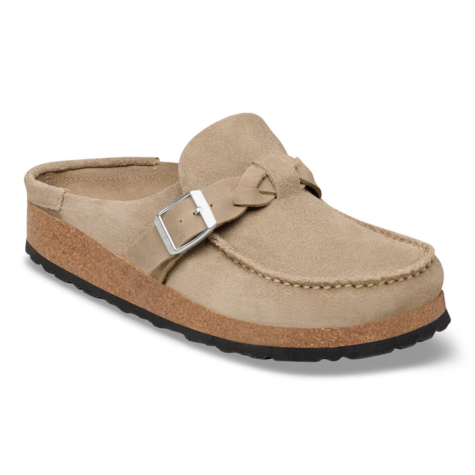 Birkenstock Buckley Braided Suede Clog  Taupe