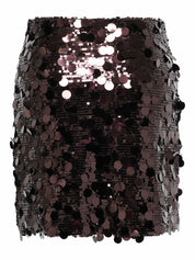 Jadel Brown Sequin Mini Skirt