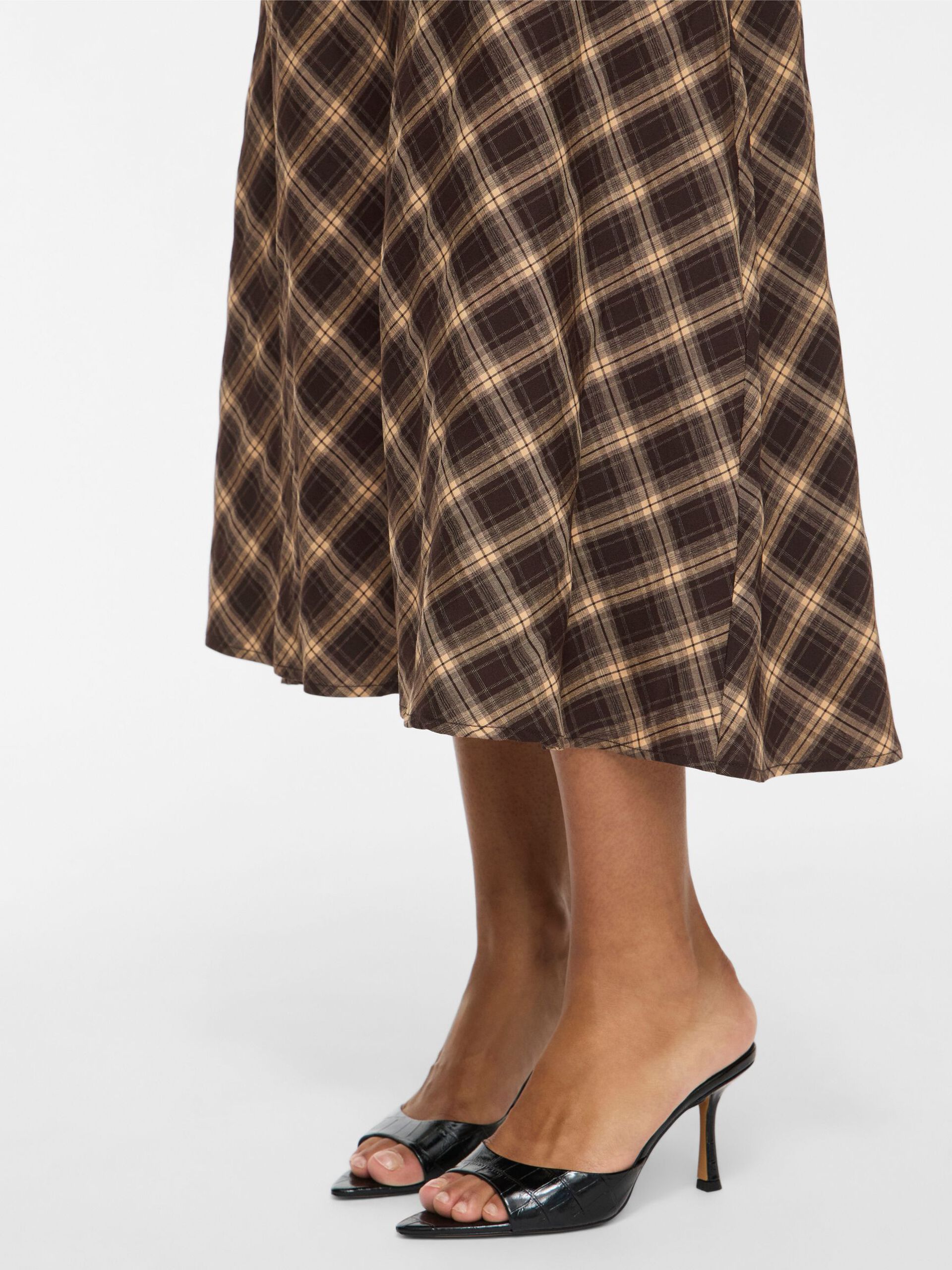 Lene Checked Ankle Skirt