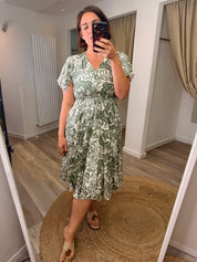 Stella Leaf Print Midi Dress