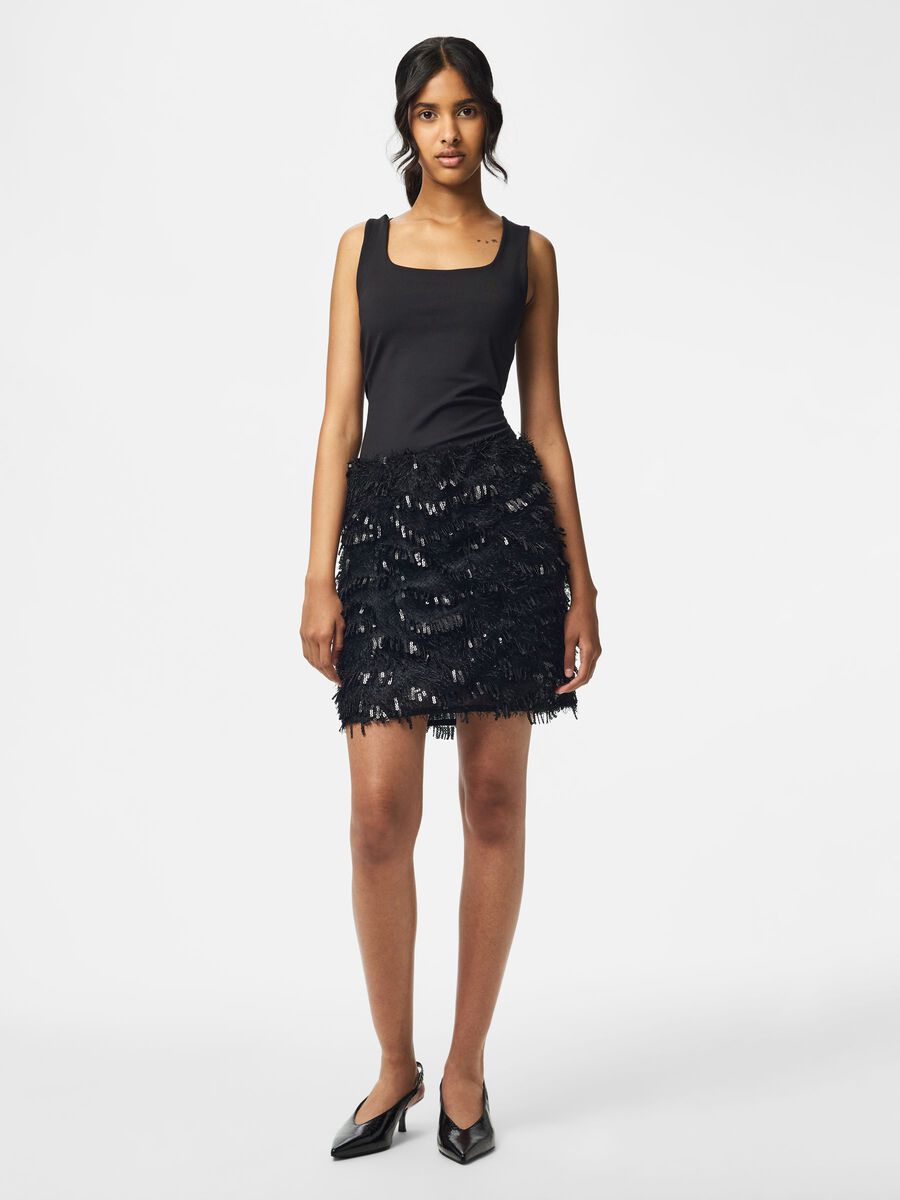 PIECES Erun Sequin Mini Skirt