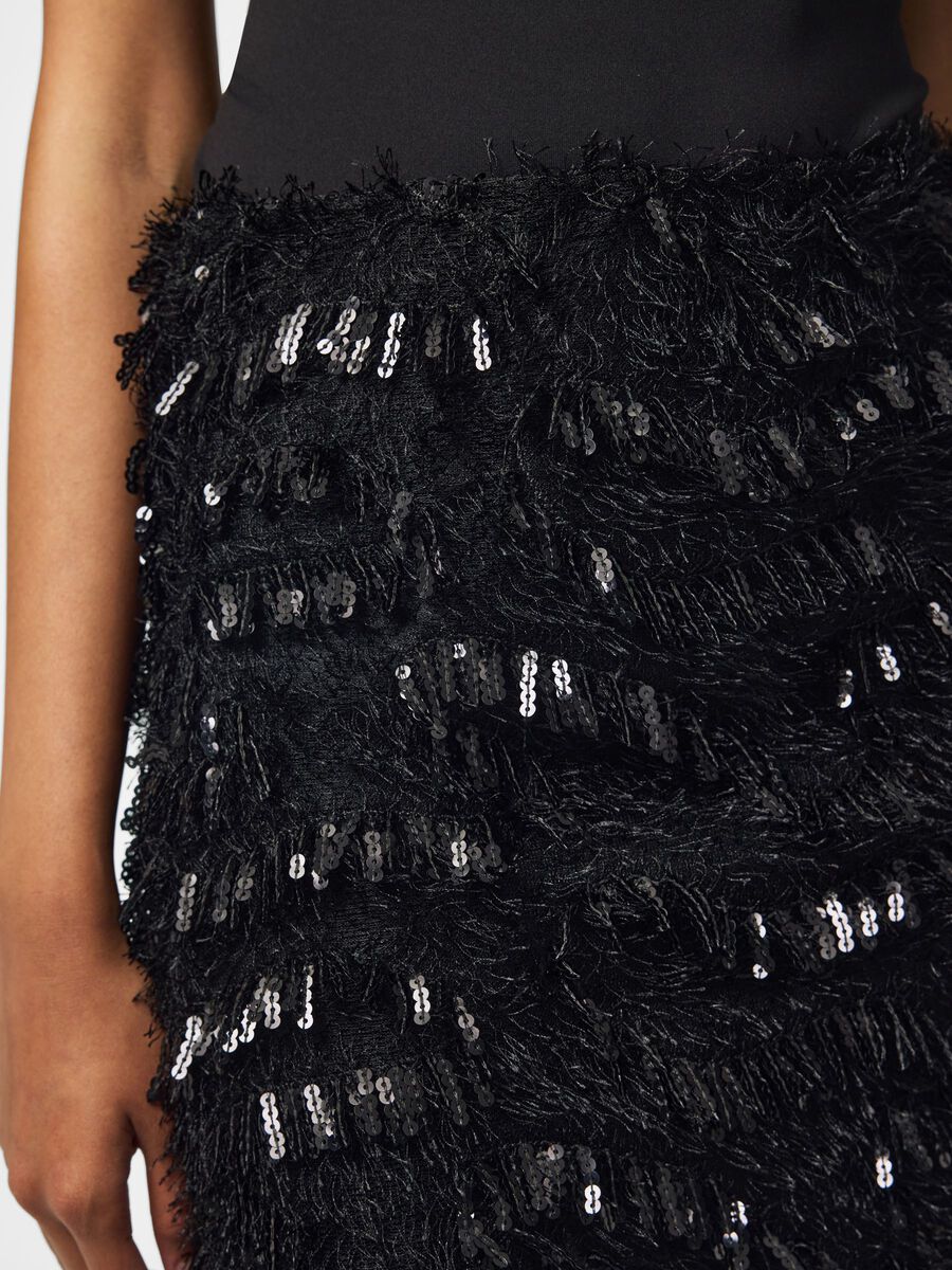 PIECES Erun Sequin Mini Skirt