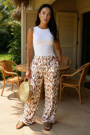 Lola Multi Abstract Print Wide Leg Trousers