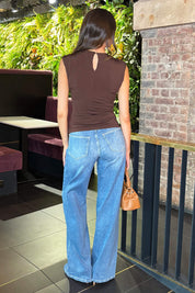 Rumi Chocolate Draped Front Top