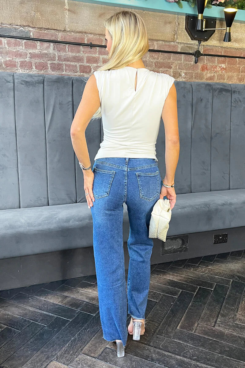 Rumi Cream Draped Front Top