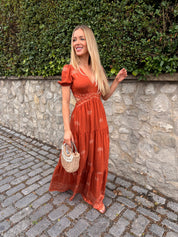 Romii V-neck Tie back Maxi Dress