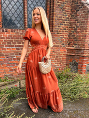 Romii V-neck Tie back Maxi Dress