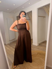 Emma Smock Wide Leg Beaded Jumpsuit