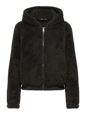 Newanna Teddy Hooded Zip Jacket Brown