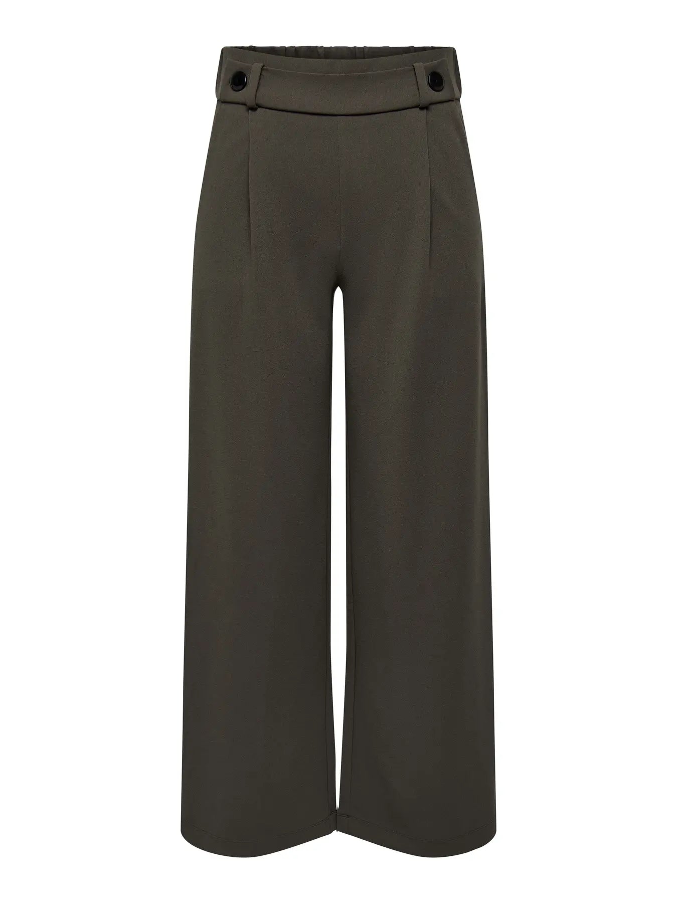 Geggo Button Brown Wide Leg Trousers