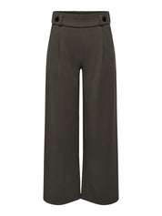 Geggo Button Brown Wide Leg Trousers