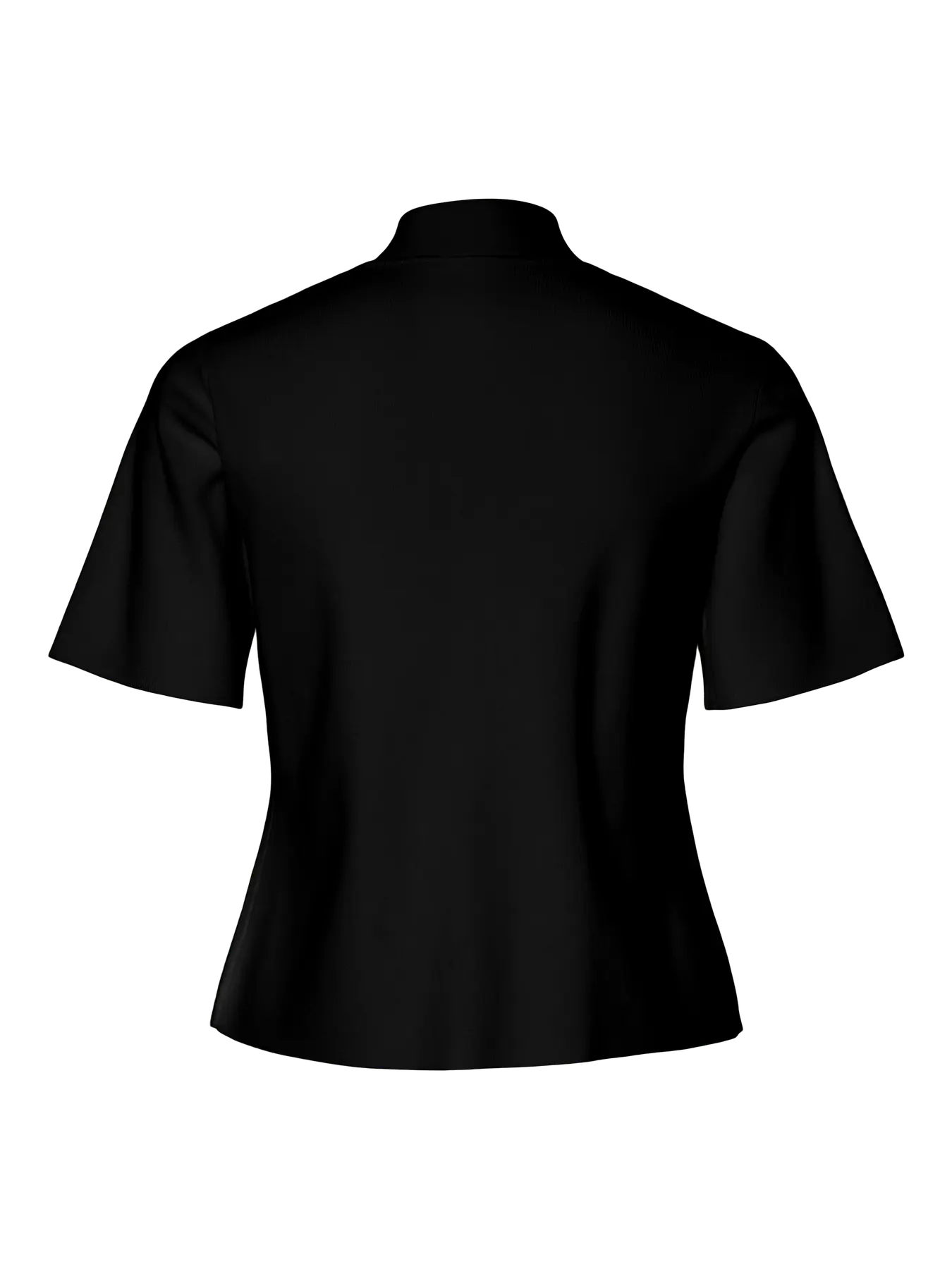 Marie O-Neck Split Front Top with Silver Buttons