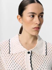 .object Lynel Contrast Stitch Short sleeve Cardigan
