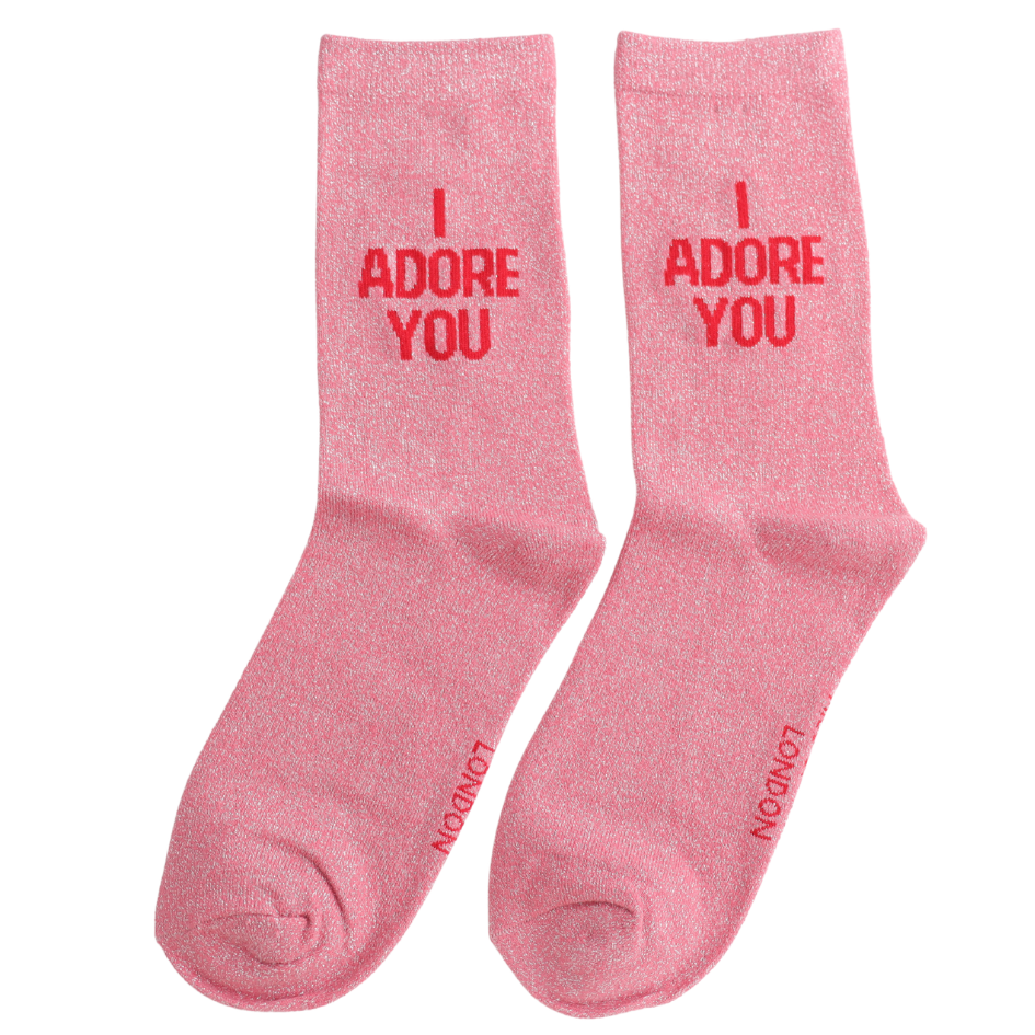 Statment Glitter Socks I Adore You