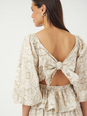 Sara Bow Back Peplum Top