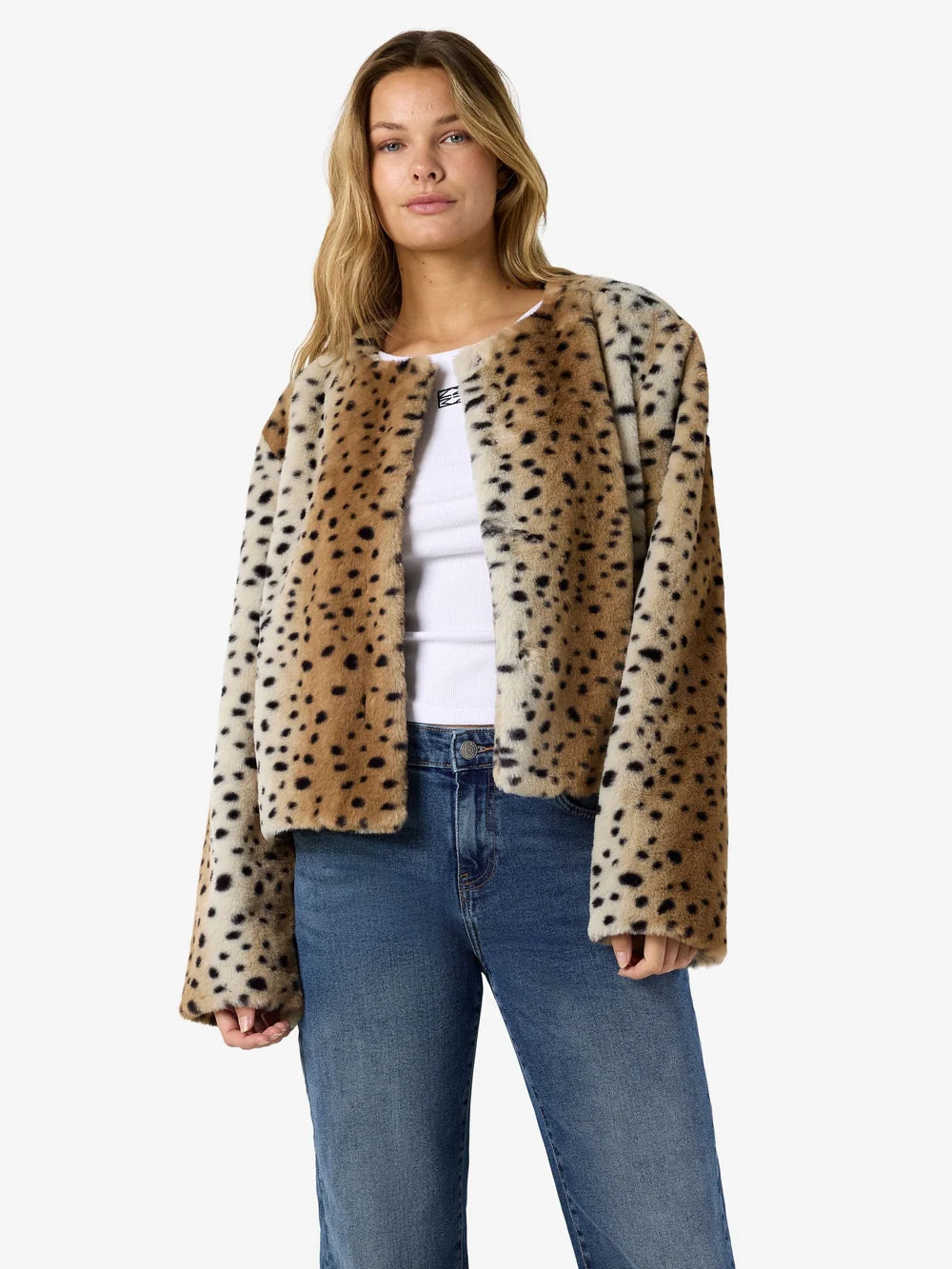 Tokyo Leopard Faux Fur Short Jacket