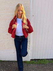 Lily Red Bomber Jacket