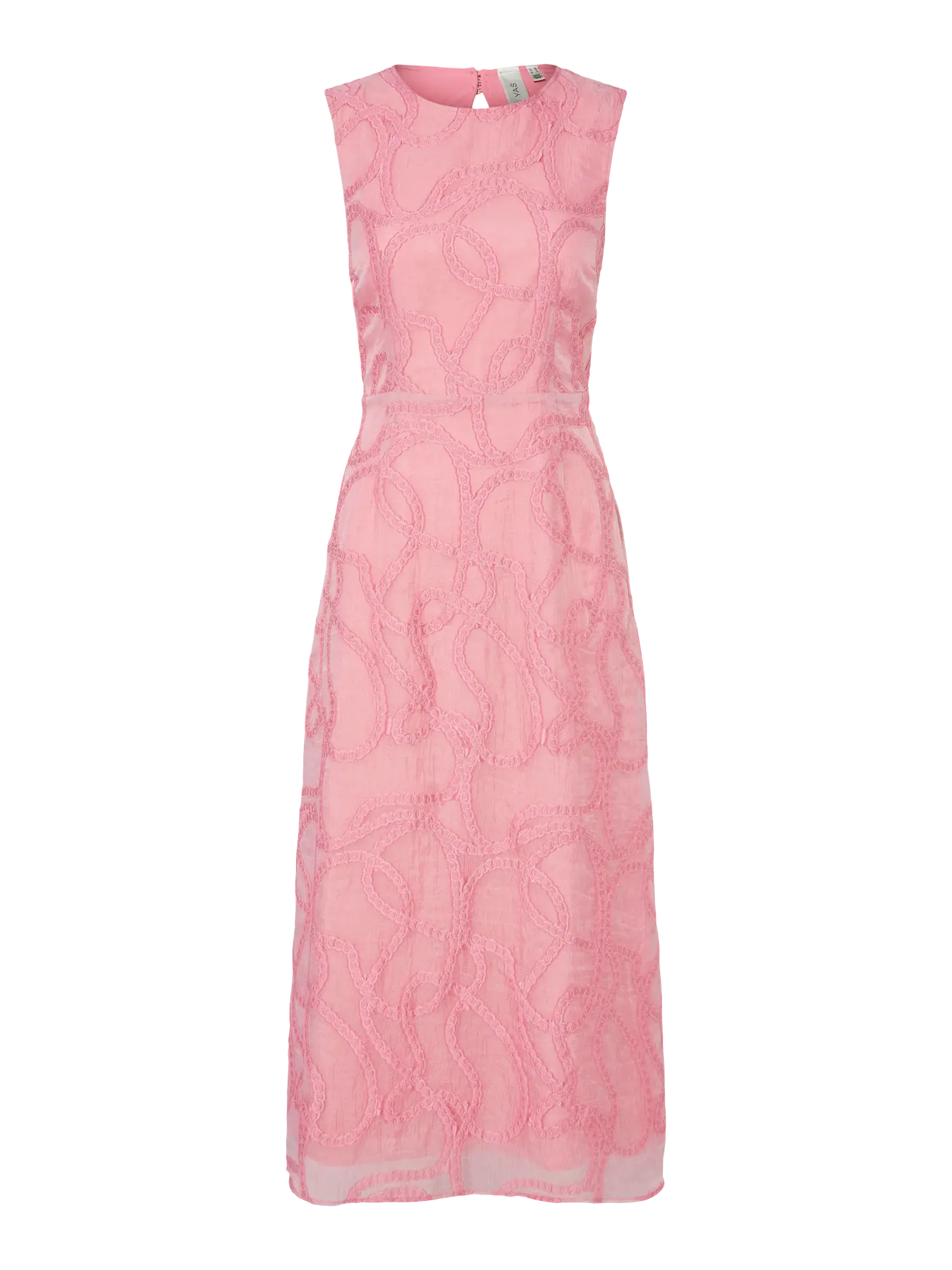 Skiro Pink Embroidered Bow Back Dress