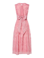 Skiro Pink Embroidered Bow Back Dress