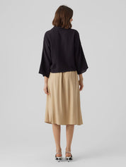 Natali Black Cheesecloth Short Shirt
