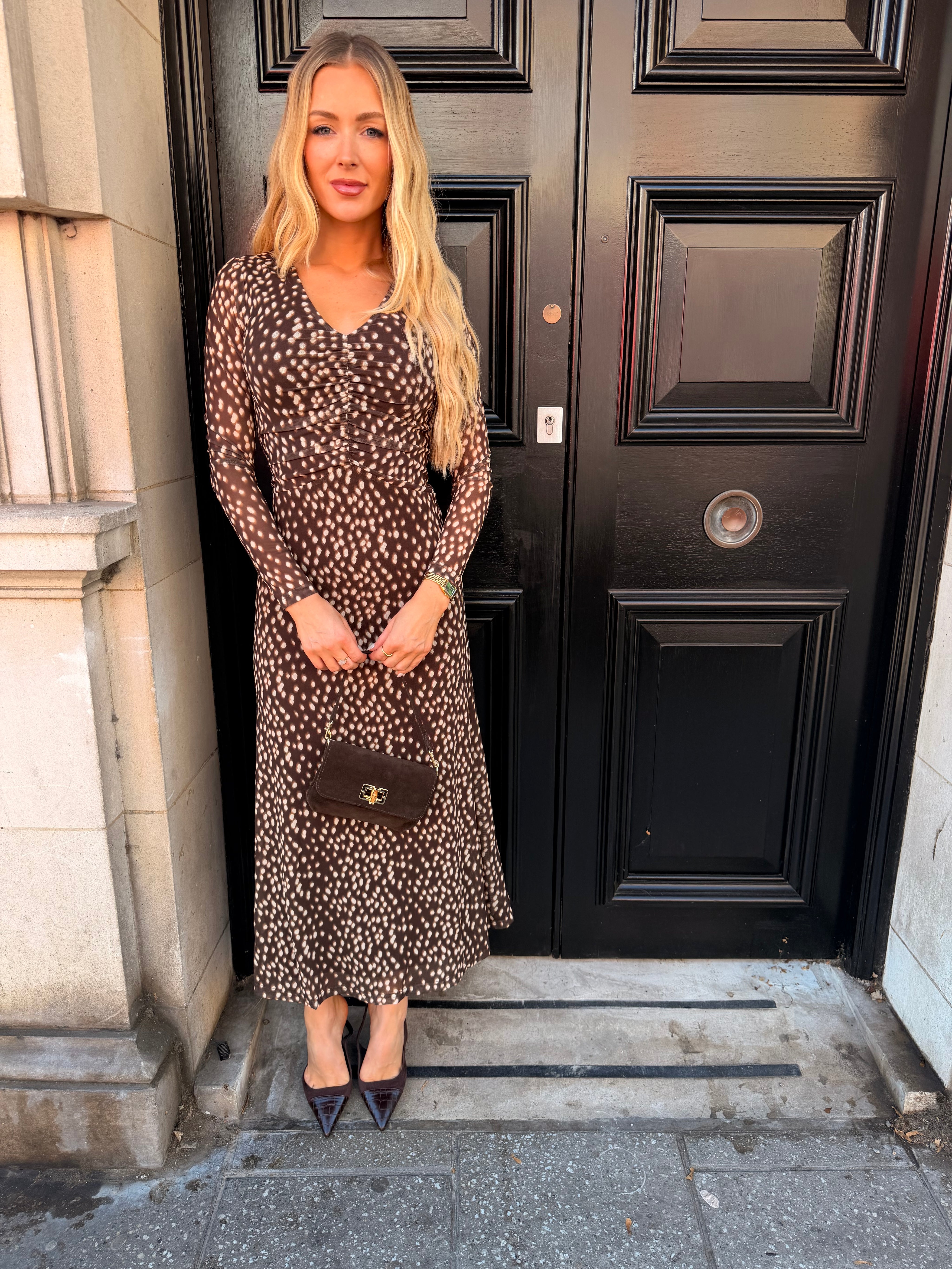 Gini Polka Dot Mesh Dress