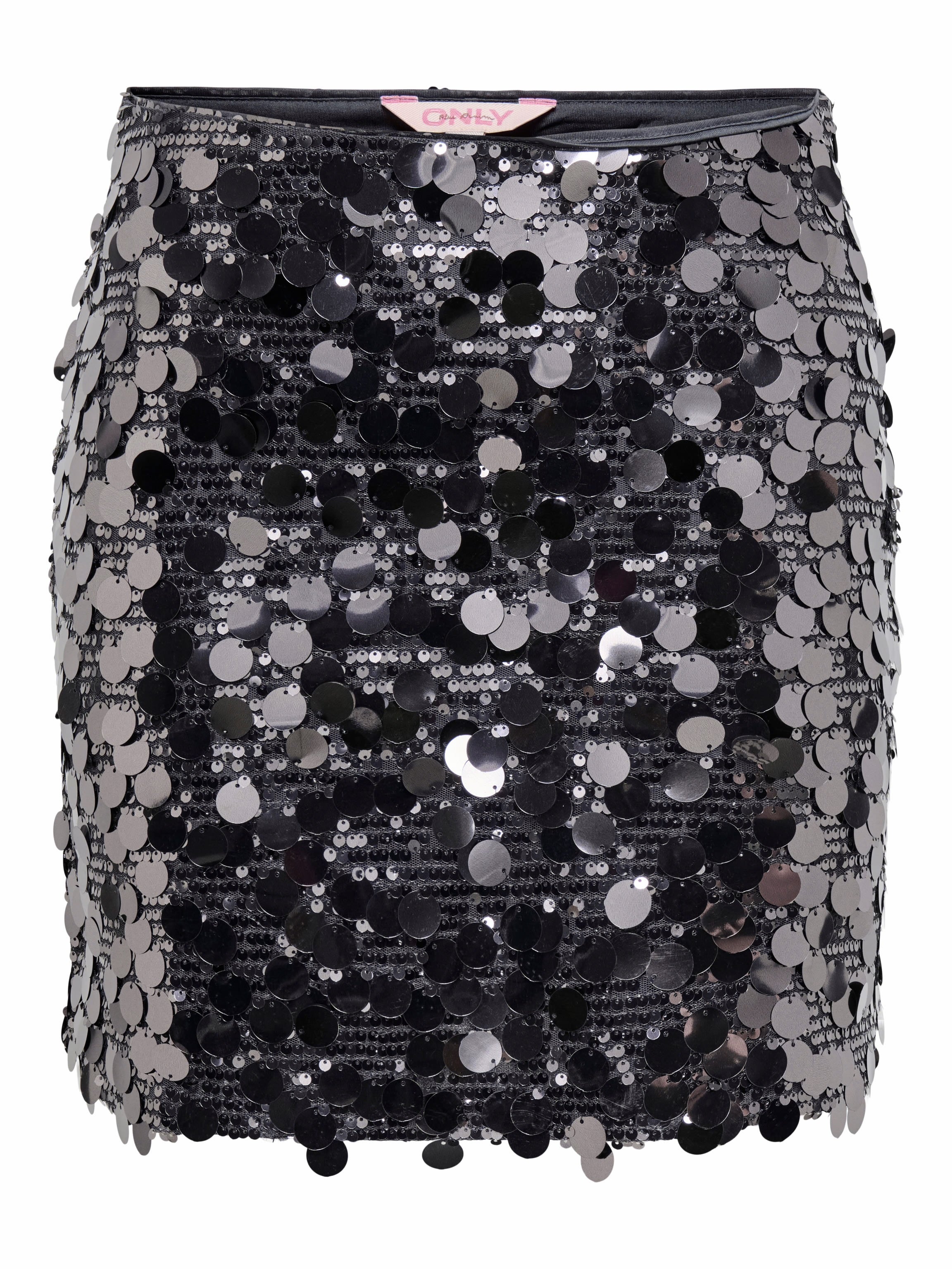 Jadel Gunmetal Grey Sequin Mini Skirt