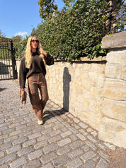 Leah Bambi Print Barrel Jean