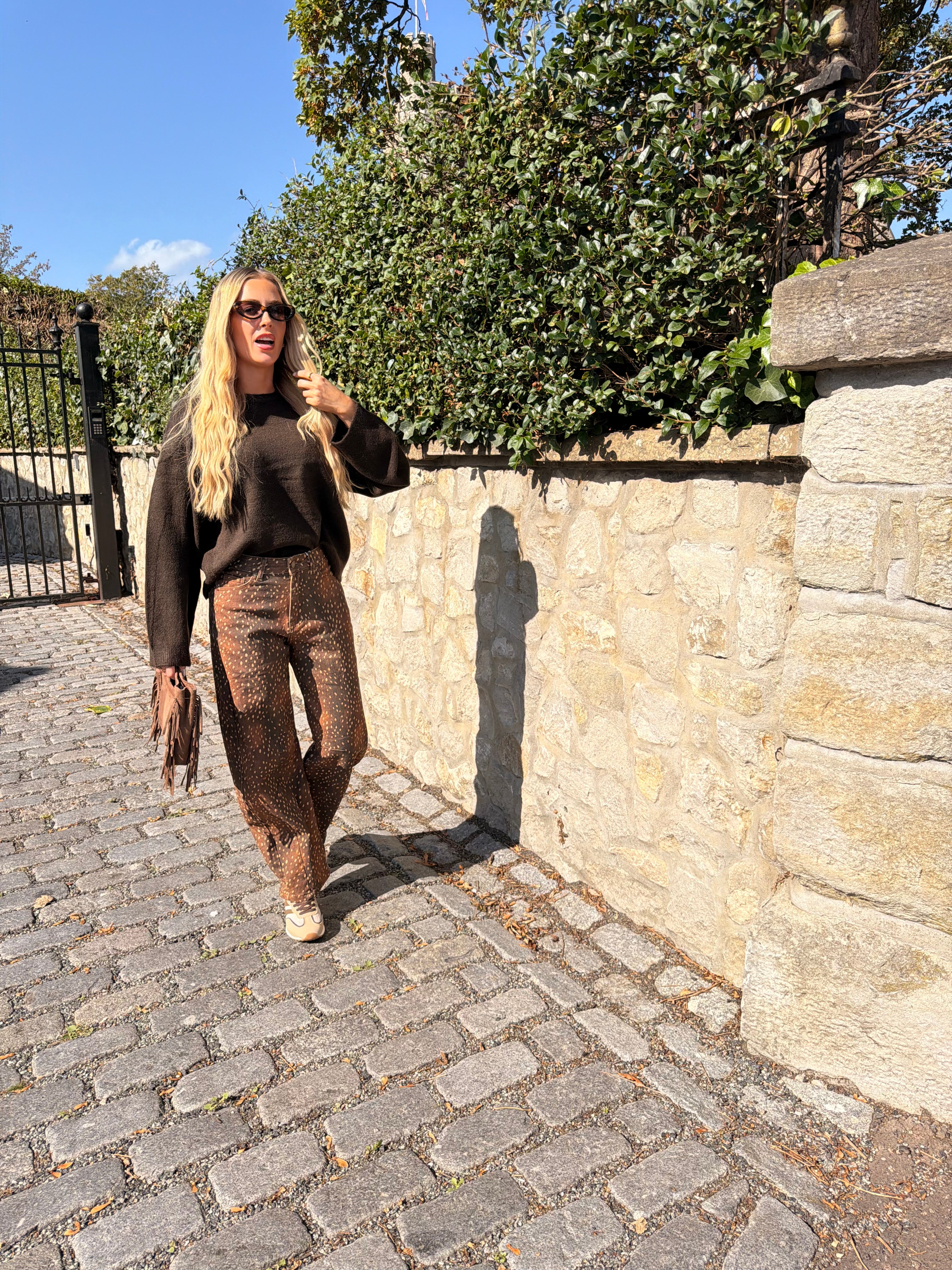 Leah Bambi Print Barrel Jean
