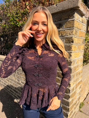 Alyson Lace Maderin Top Plum