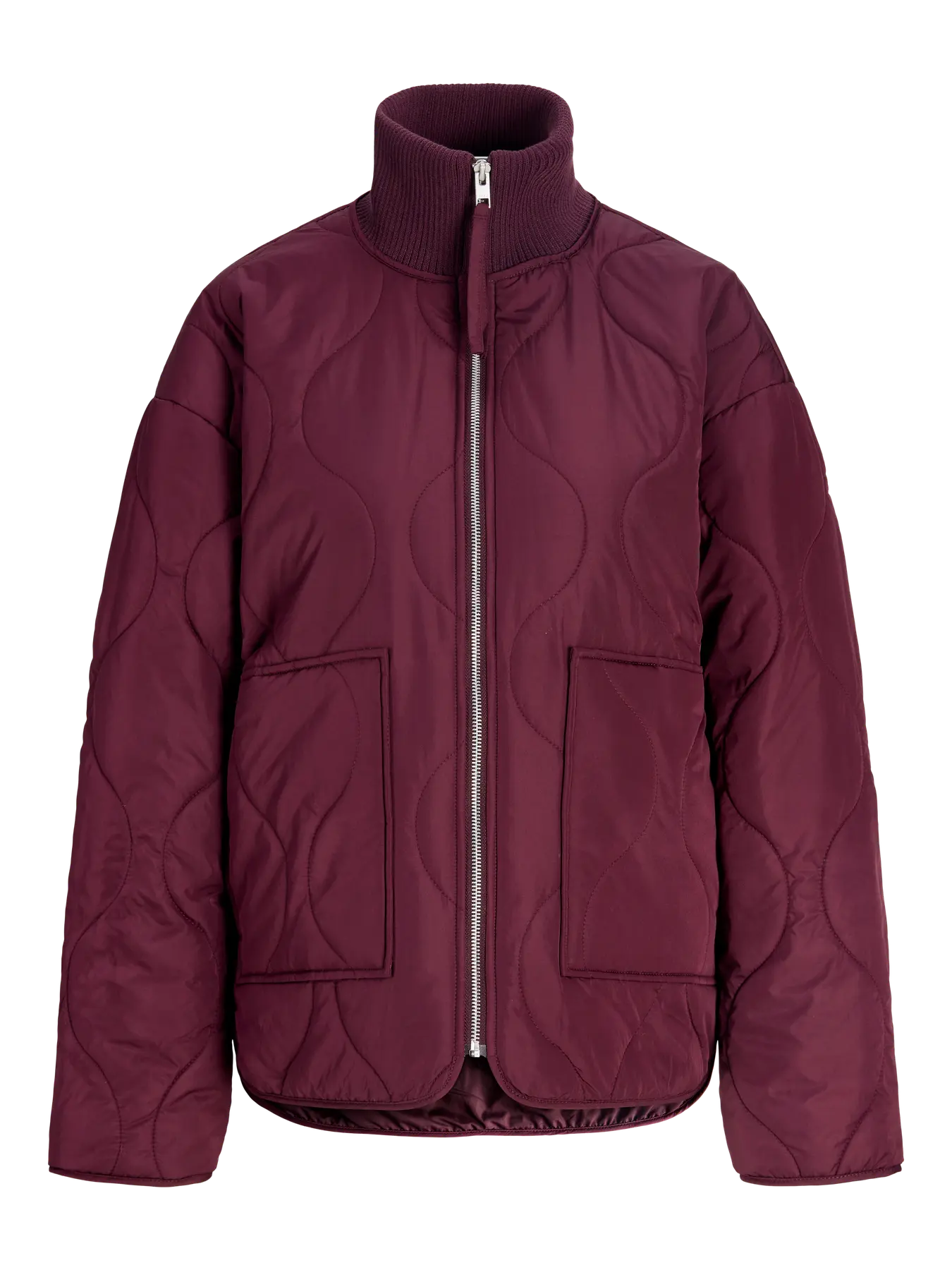 Serena Mid Quilted Zip Jacket Wine
