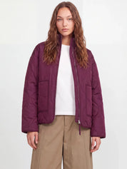 Serena Mid Quilted Zip Jacket Wine