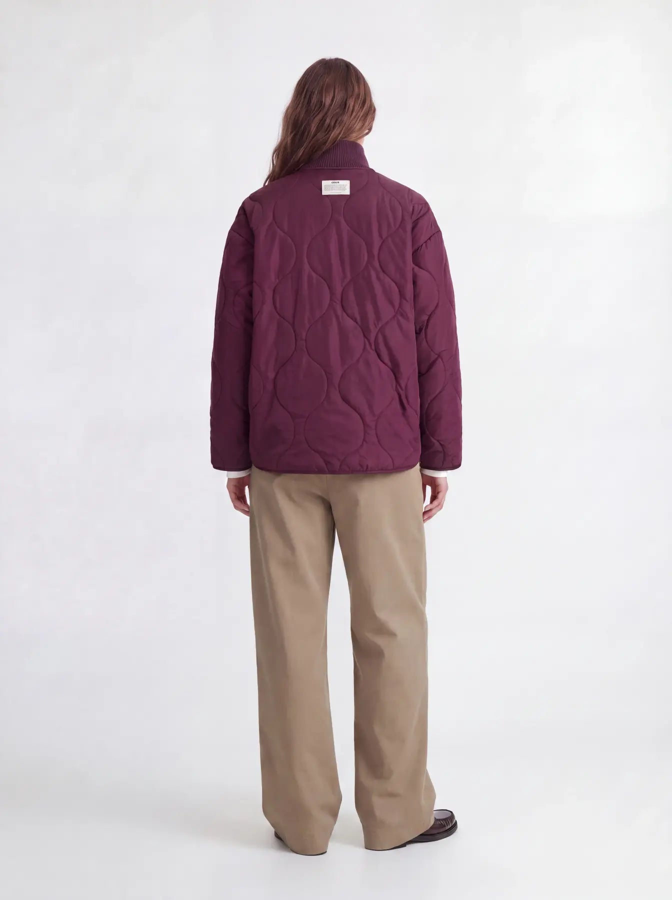 Serena Mid Quilted Zip Jacket Wine
