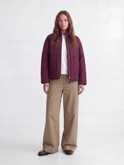 Serena Mid Quilted Zip Jacket Wine