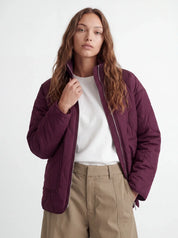 Serena Mid Quilted Zip Jacket Wine